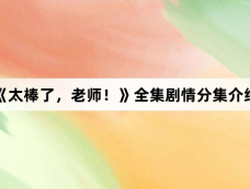 《太棒了，老师！》全集剧情分集介绍