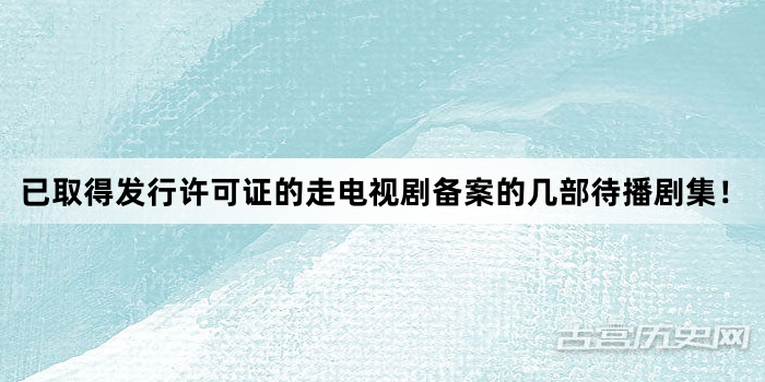 已取得发行许可证的走电视剧备案的几部待播剧集！