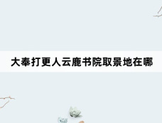 大奉打更人云鹿书院取景地在哪