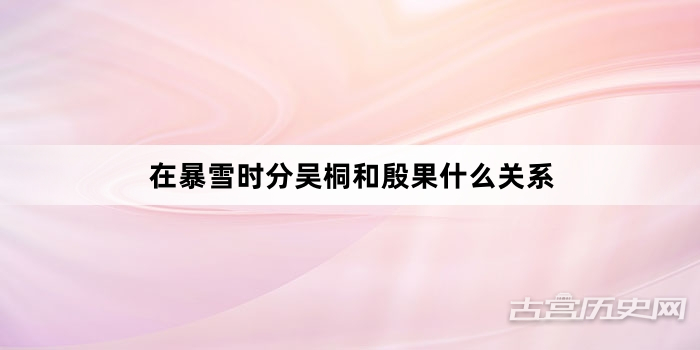 在暴雪时分吴桐和殷果什么关系