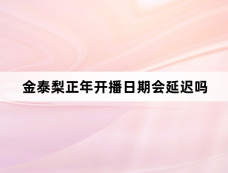 金泰梨正年开播日期会延迟吗