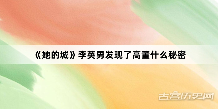 《她的城》李英男发现了高董什么秘密