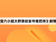 《团宠六小姐太野禁欲妄爷难把持》剧情介绍
