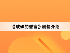 《破碎的誓言》剧情介绍