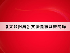 《大梦归离》文潇是被栽赃的吗