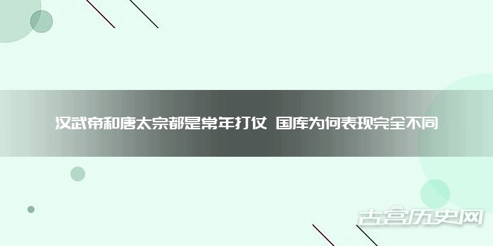 汉武帝和唐太宗都是常年打仗 国库为何表现完全不同
