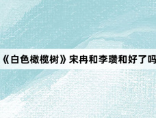 《白色橄榄树》宋冉和李瓒和好了吗