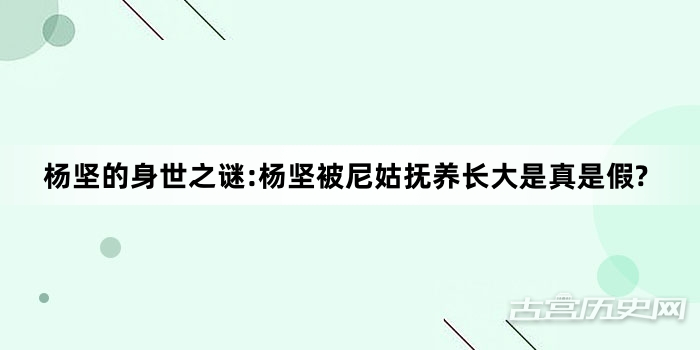 杨坚的身世之谜:杨坚被尼姑抚养长大是真是假?