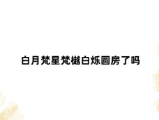 白月梵星梵樾白烁圆房了吗