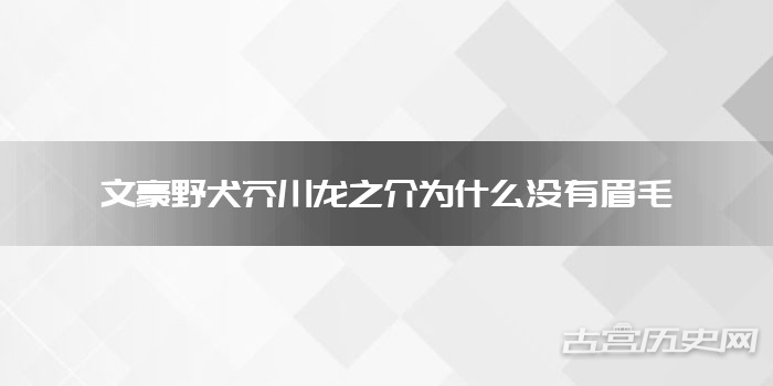 文豪野犬芥川龙之介为什么没有眉毛