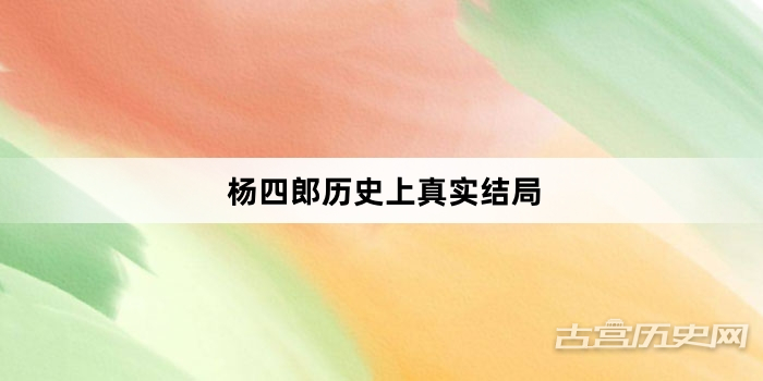 杨四郎历史上真实结局