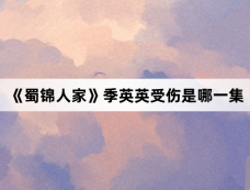 《蜀锦人家》季英英受伤是哪一集