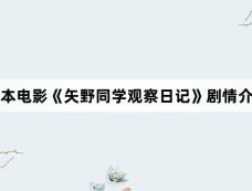 日本电影《矢野同学观察日记》剧情介绍