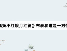 《狐妖小红娘月红篇》布泰和谁是一对情侣