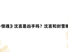 《鸳鸯楼·惊魂》沈言是凶手吗?沈言和封雪晴两人是什么关系?