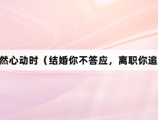 《爱在怦然心动时(结婚你不答应,离职你追什么)》剧情介绍