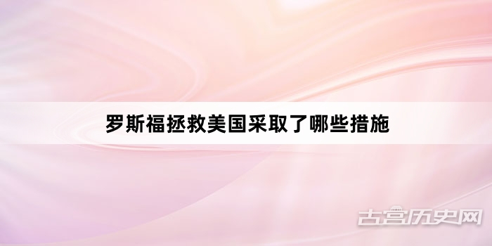 罗斯福拯救美国采取了哪些措施