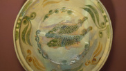 故宫馆藏琉璃厂窑黄褐釉彩绘双鱼纹盆