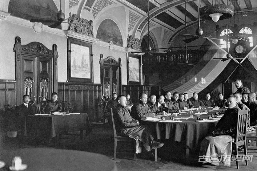 1912年南北双方在上海举行议和会议现场。
