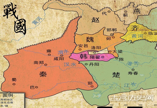 战国时期秦国形势图