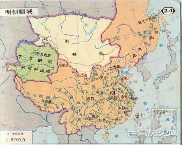 明朝地图：明朝的疆域扩张图