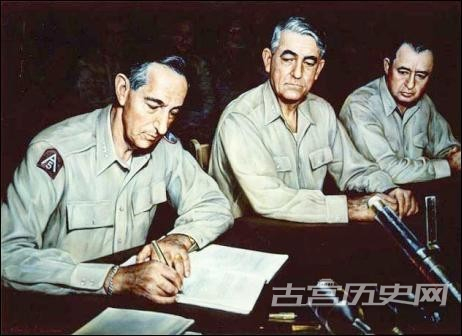 联合国军总司令克拉克签署朝鲜停战协定。