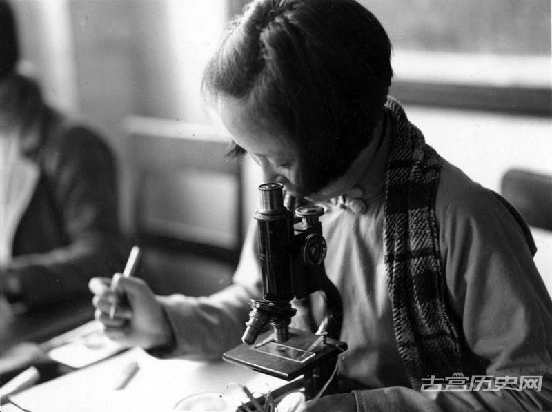 1936年，南京，植物课上的学生。