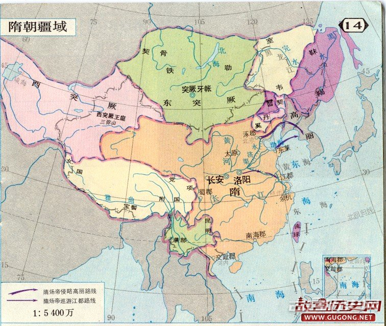 隋朝地图，隋朝疆域有多大？