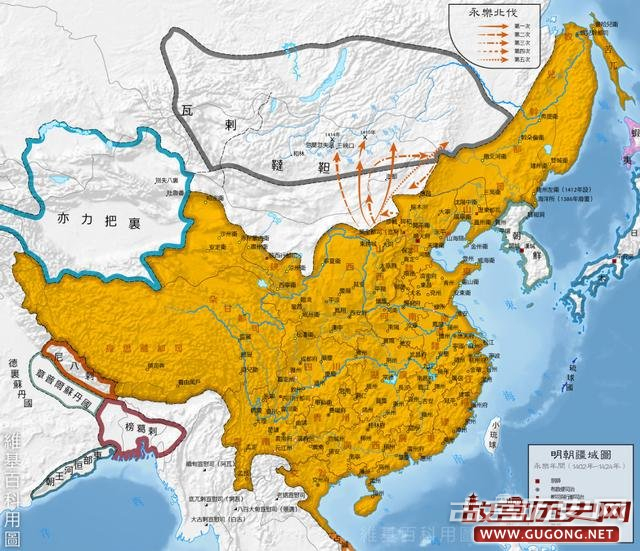 明朝地图：明成祖北伐