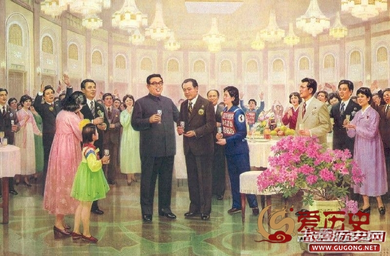朝鲜宣传画中的“慈父”金日成