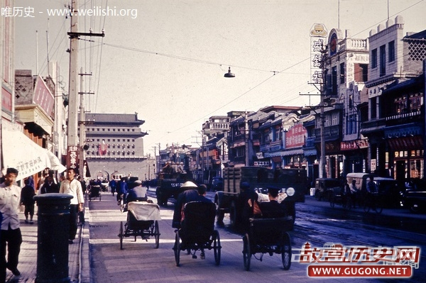 北京老照片 ：彩色胶片拍摄的正阳门大街