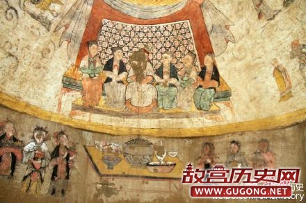 陕西元代壁画墓发现夫妇6人宴饮图